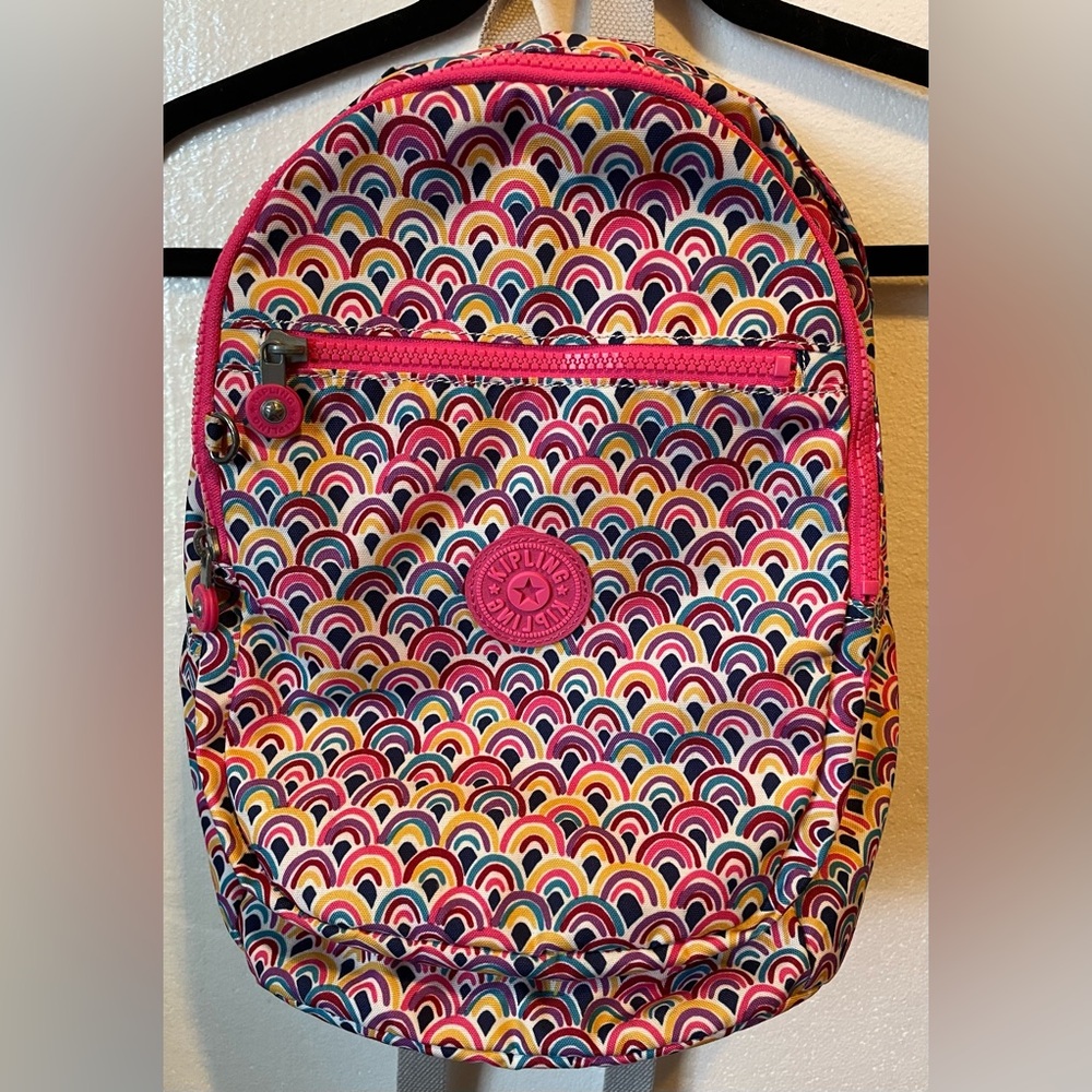 Kipling Challenger Small Multicolor Backpack - Peacock Prism (No Monkey)